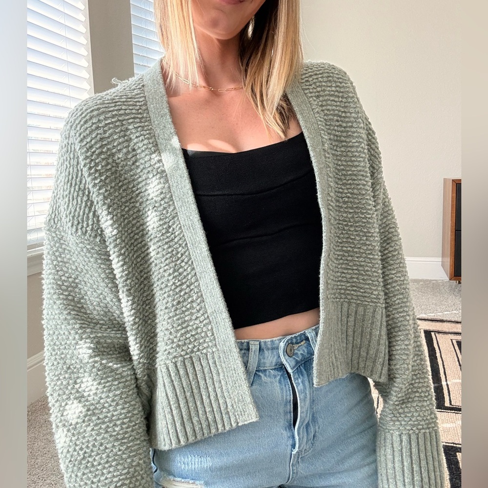 Women's Loop Stitch Non-Closure Knit Cardigan Sweater